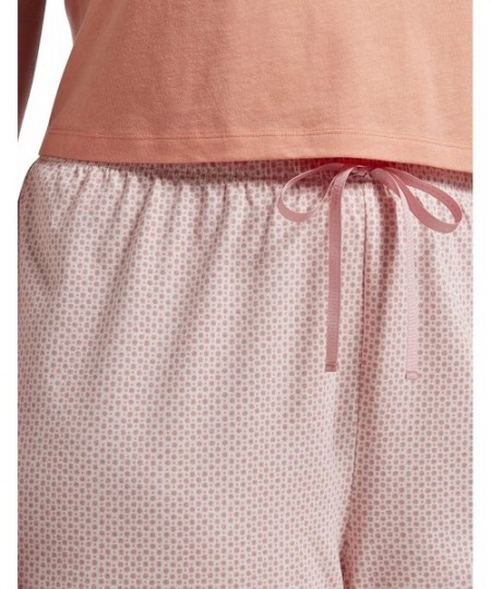 Bottoms Women's Printed Knit Bermuda Pajama Sleep Short - Barely Pink - Drop Dot - CC189DSDQMZ