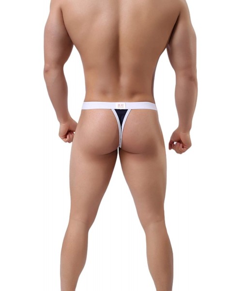 G-Strings & Thongs Men's Underwear Low Waist Seamless Mesh Sexy Thong - Sapphire - CT193W2IZTA
