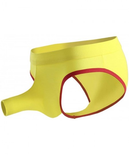Briefs Men's Sexy Pouch Bulge Enhancing Briefs Modal Comfy Underwear - Yellow - C8194524OTT
