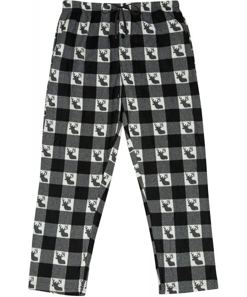 Sleep Bottoms Men's Super Soft Micro Fleece Pajama Pants - Deer Head-white - CA192L88U23