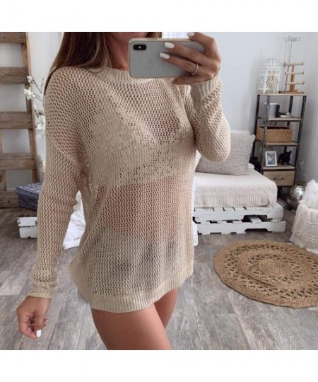 Bustiers & Corsets Fashion Casual Scoop Neck Lazy Loose Sweater Tops Solid Three Quarter Sleeve Elastic Pullover Women Tops -...