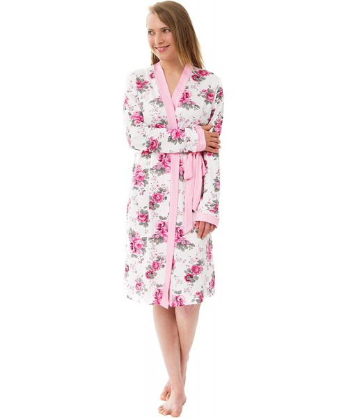 Robes Women's Knit Robe- Jersey Robe- Stretch Jersey Robes - Floral 2 - CN18OHZWEI0