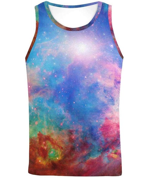 Undershirts Men's Muscle Gym Workout Training Sleeveless Tank Top Colorful Abstract - Multi10 - C919D0W3WLW