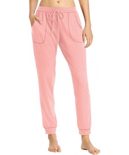Sets Jogger Pajama Set for Women Short Sleeve Tops V Neck & Joggers Pants Sleepwear Pockets Drawstring Comfy Loungewear Pink ...