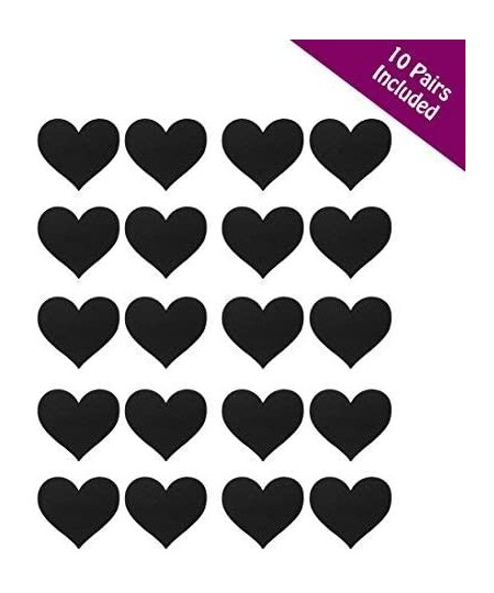 Accessories Festival Disposable Heart Adhesive Satin Nipple Cover Pasties Stickers - Black - C618T0RM2R6