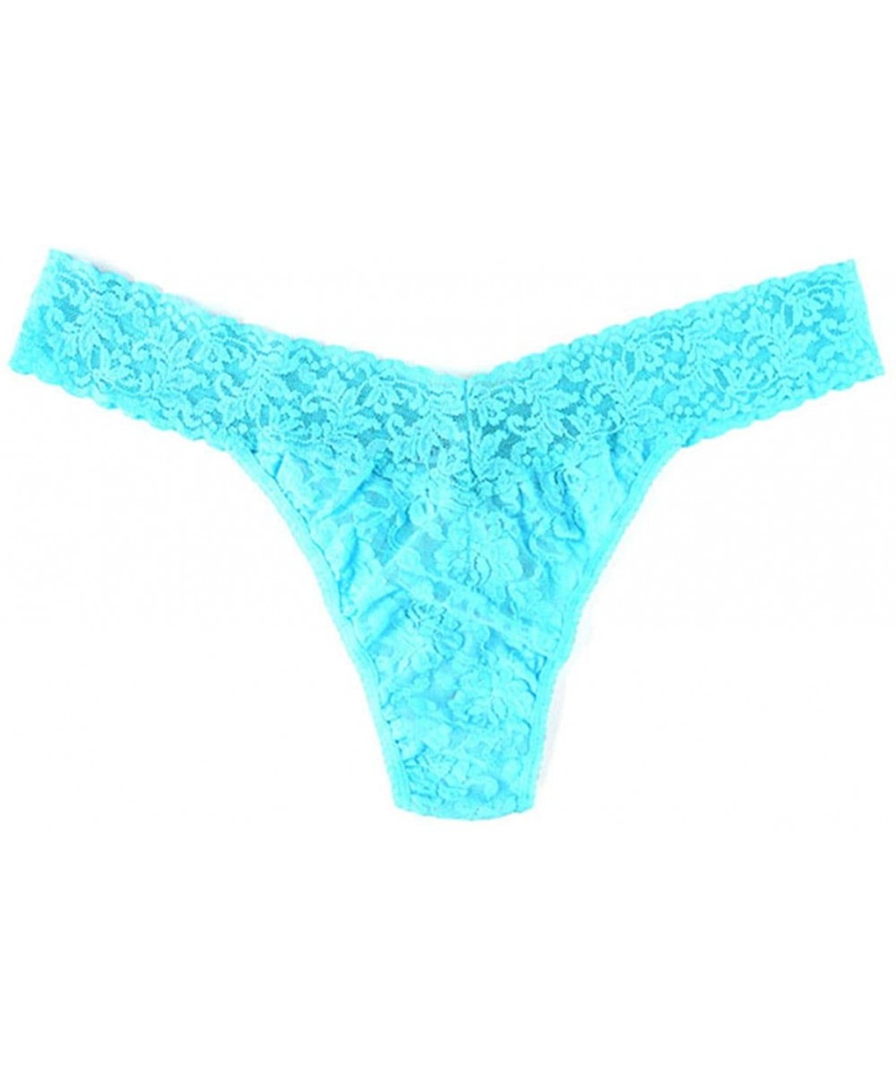 Panties Plus Size Original Rise Thong- One Size (14-24) - Beau Blue - CI18ZOT7OSL