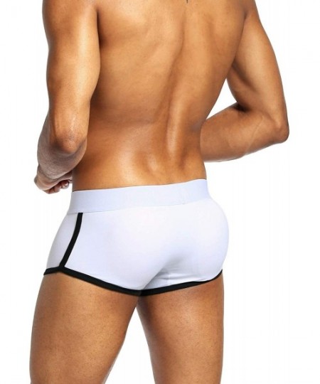 Boxer Briefs Men's Padded Boxer Briefs Enhancing Underwear Butt Lifter Shapewear Boxers Hip-up Trunk - Ak9091-white - CS19D0L...