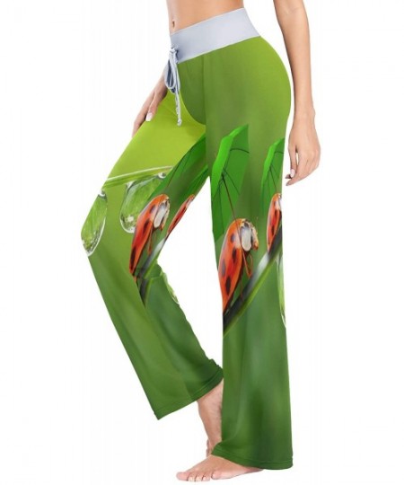 Bottoms Natural Rainy Season Ladybug Bird Women's Pajama Lounge Pants Casual Stretch Pants Wide Leg - CZ19D45087C