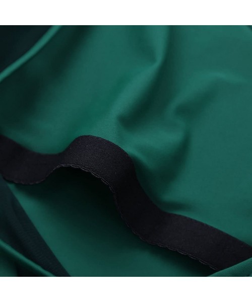 Shapewear Womens Soft Mesh Sheer 3/4 Sleeves Built in Shelf Bra Ballet Dance Leotard Bodysuit - Dark Green - CL18KW0NGHK