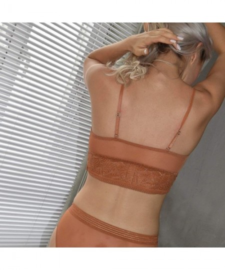 Bras Women's Unpadded Wire Free Lace Triangle Bralette Soft Bra - CA18WXML74I