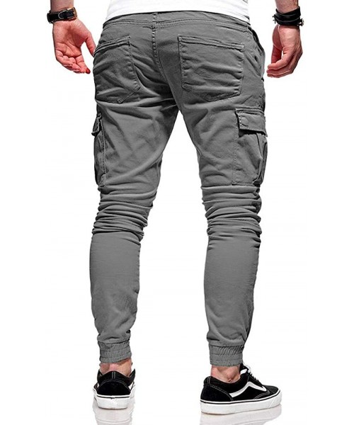 Thermal Underwear Mens Cotton Cargo Pants Casual Track Pants Jogger Sweatpants Long Trouser with Multi Pocket Ribbed Bottom -...