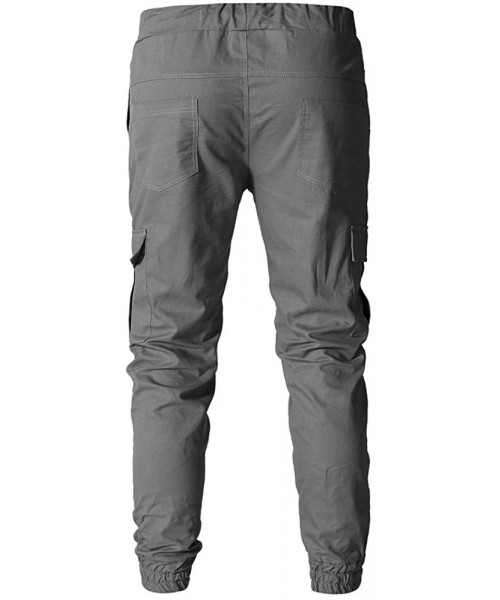 Thermal Underwear Mens Cotton Cargo Pants Casual Track Pants Jogger Sweatpants Long Trouser with Multi Pocket Ribbed Bottom -...