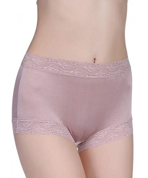 Panties 100% Silk Women's Middle-Rise Silk Brief with Lace Edge Seamless Supersoft Comfort Panties Solid Color - Palemauve - ...