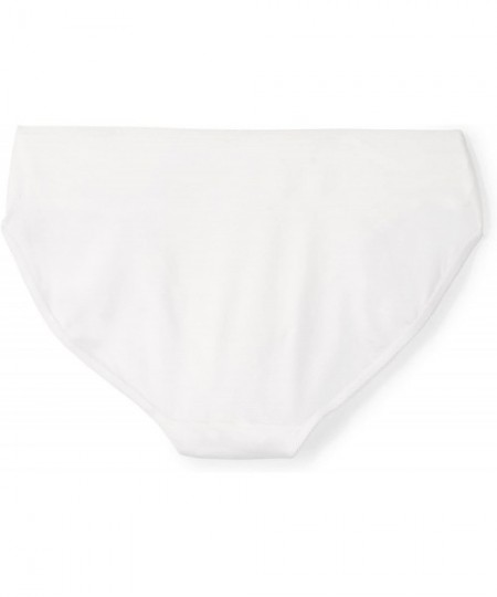 Panties Women's Plus Size Soft Microfiber Panty with Picot Trim- 3 Pack - Black/White/Café Au Lait - C0186N9X0SS