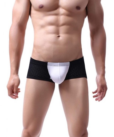 Boxers Men's Mini Boxers Underwear Swimsuit Sexy Bulge Supporters Mesh Breathable Bikinis Swimwear Low Rise Undershorts - Zco...