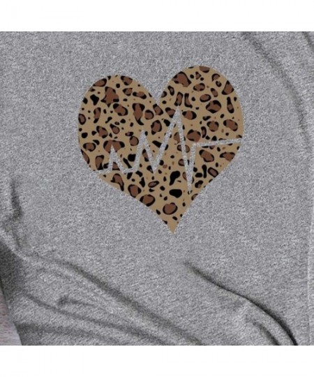 Thermal Underwear Women's Valentine Shirt- Adeliberr Heart-Shaped Cute Graphic Print Shirt Shirt T-Shirt Short Sleeve - H-gra...