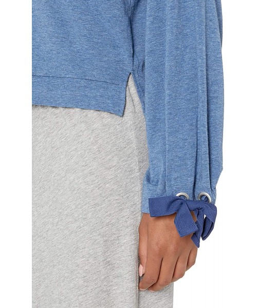 Tops Women's Crewneck Long Sleeve Pullover Sweater Sweatshirt - Ocean Blue Heather - C91890TN2Q2