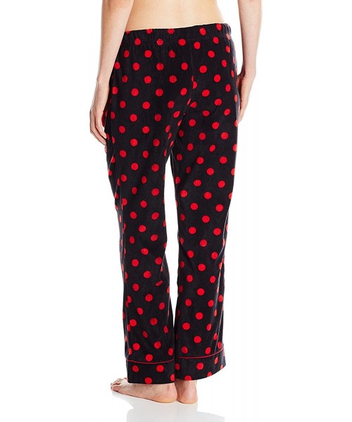 Bottoms Women's Plush Micro-Fleece Pajama Pants - Black Dot - C712JEYL5PD