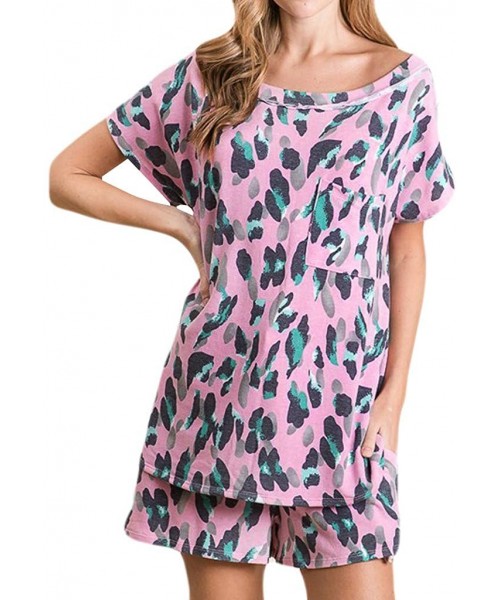 Sets Tie-Dye Women's Cotton Sleepwear Shorts Tank Pajamas Lounge wear 2020 Leopard Tops Shorts PJ Set Nightwear Tigivemen - P...
