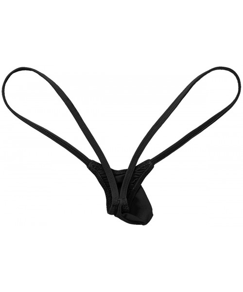 G-Strings & Thongs Men's Hot Jockstrap Bulge Pouch Panties Low Rise Open Back Bikini Briefs Underwear - Black - C3190OL4UTS