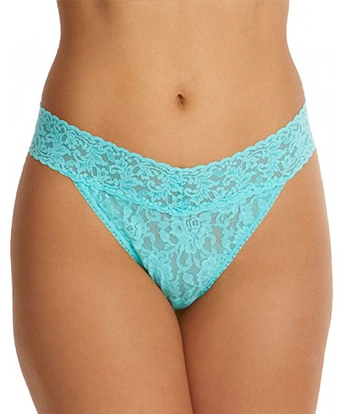 Panties Signature Lace Original Rise Thong (4811P) - Bright Aqua - CG18ZOT9QNT
