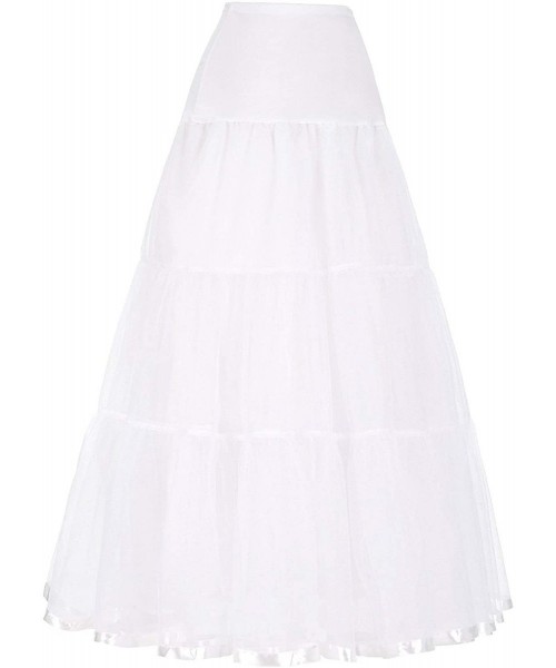 Slips Long Petticoat Ruffled Wedding Bridal Petticoat for Wedding Dresses Underskirt Tutu - Light Pink - CX18X3AGLTQ