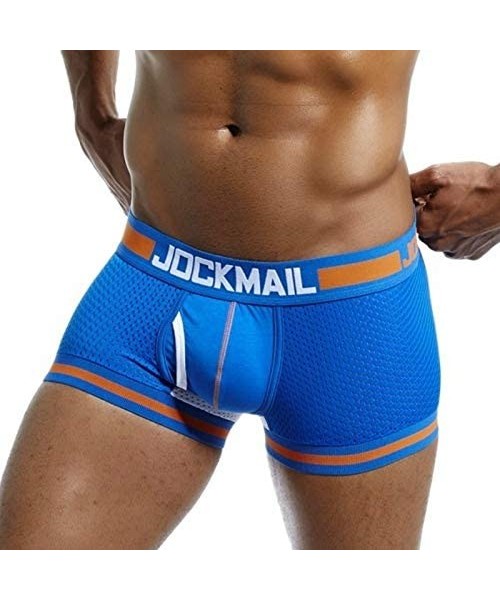 Boxers Sexy Mesh U Pouch Boxer Men Underwear Sexy Underpants Pants Trunks Mens Boxer Shorts - Blue - CM18HQ4GSAR