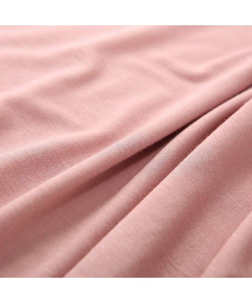 Nightgowns & Sleepshirts Women's Plus Size Bamboo Fiber Nightgown Soft U-Neck Chemise Sleepwear - Grey - C0199G4HIU9