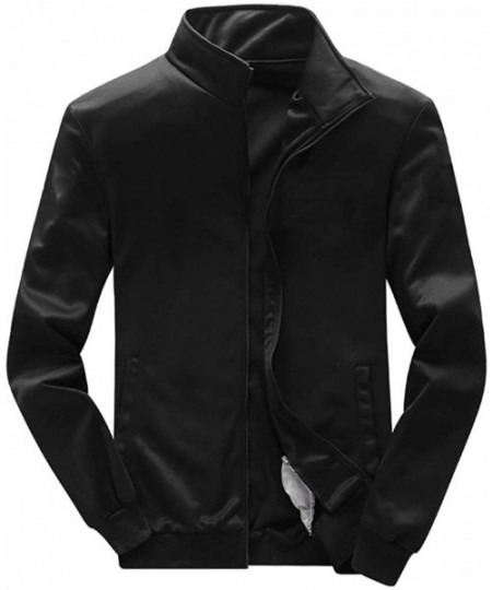 Robes Men's Casual Tracksuit Long Sleeve Full-Zip Running Jogging Sports Jacket and Pants - Black B - CL1940LMY96