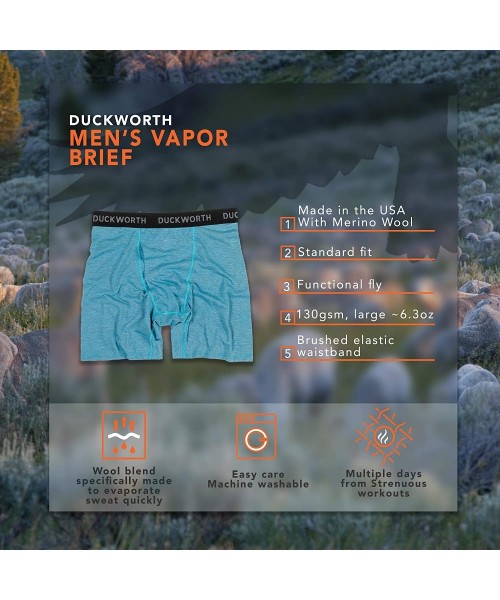 Boxer Briefs Men's Vapor Wool Underwear Brief - Sky Blue - CV18Z2R0HHN