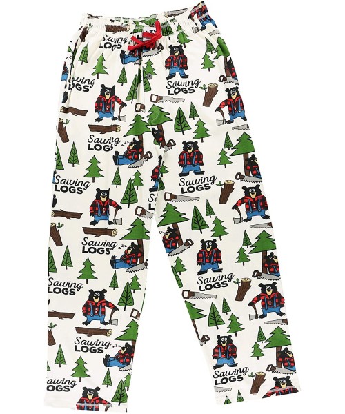Sleep Bottoms Pajama Pants for Men- Men's Separate Bottoms- Lounge Pants- Funny- Humorous - Sawing Logs Pajama Pants - CX189Z...