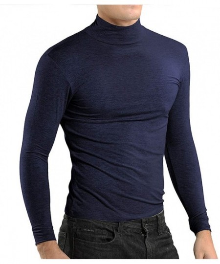 Thermal Underwear Mens Plus Size Thermal Long Tops Comfortable Warm Men's Turtleneck Thermo Underwear Tops Breathable Thin Un...
