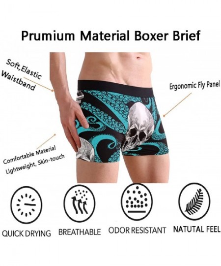 Boxer Briefs Man's Funny Pattern Waistband Boxer Brief Stretch Swimming Trunk - Octopus - CI18OZ7SUXI