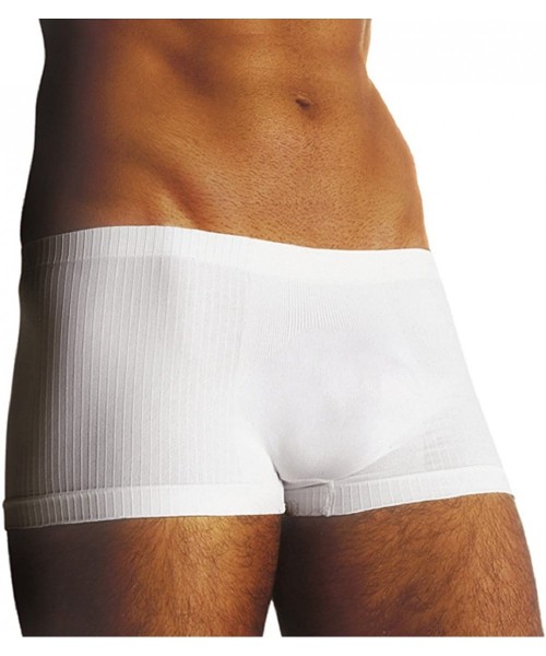 Boxer Briefs Three Boxershorts Men's Ribbed Seamless Microfiber Made in Italy - 3 White - C318EGQ8NYY