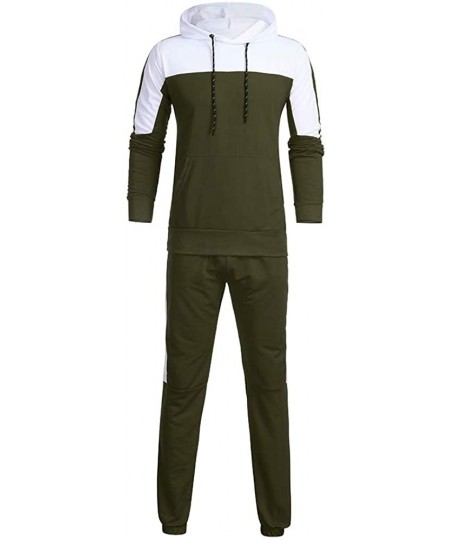 Thermal Underwear Men Autumn Winter Coat Outwear Suit Blouse Sweatshirt Top Sports Suit Tracksuit - Suit-z-green - CJ18L0OT36M