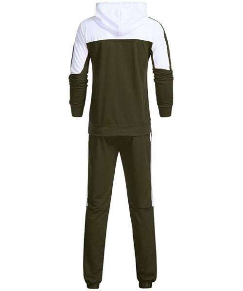 Thermal Underwear Men Autumn Winter Coat Outwear Suit Blouse Sweatshirt Top Sports Suit Tracksuit - Suit-z-green - CJ18L0OT36M