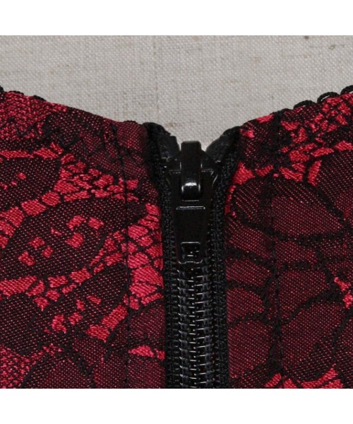 Bustiers & Corsets Vintage Bustier Vest Overbust Corset Tops with Straps Satin Corselet Plus Size Waist Cincher - Black - C01...