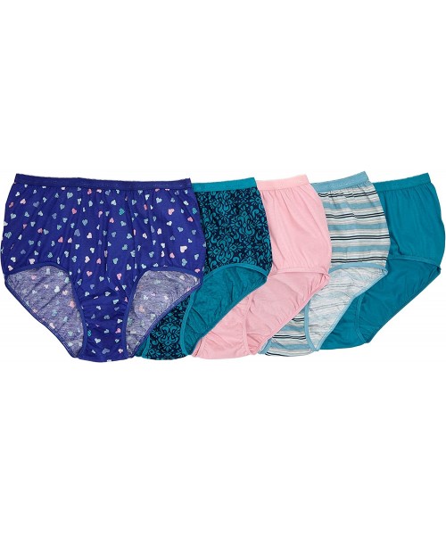 Panties Women's Plus Size 5-Pack Pure Cotton Full-Cut Brief Underwear - Tropic Pack (0436) - CR197C8I6AE