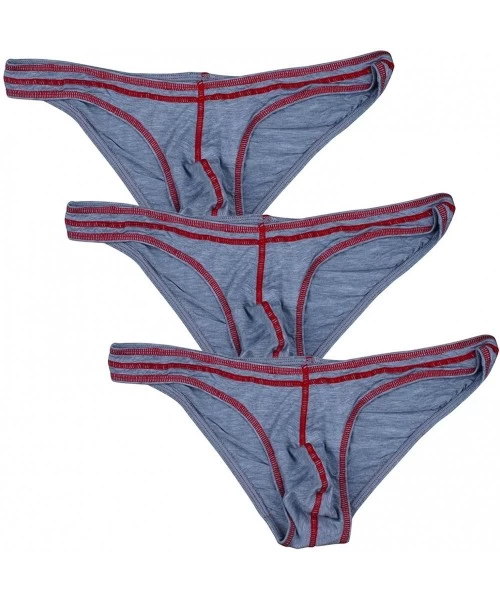 Boxer Briefs Men's Underwear Sexy Stretch Cotton Boxer Brief - Grey-3 Pack - CT18MHT55Q4