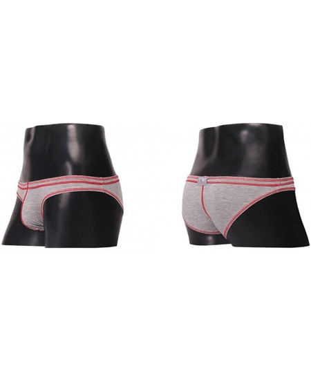 Boxer Briefs Men's Underwear Sexy Stretch Cotton Boxer Brief - Grey-3 Pack - CT18MHT55Q4