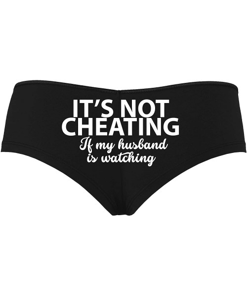 Panties Its Not Cheating If My Husband Watches Black Boyshort Panties - White - C0195GMATYK