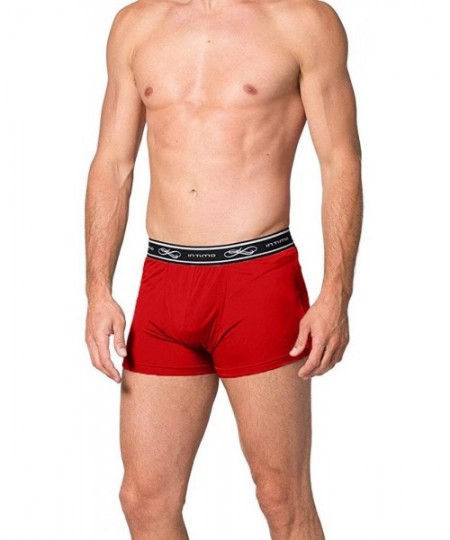 Trunks Mens Trunk Silk Knit Underwear - Red - C0192XW9S4H