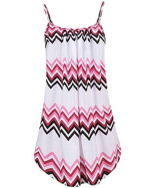 Sets Womens Sleeveless Adjustable Strappy Summer Beach Swing Dress Cocktail Party Evening Swing Dress Sundress D white - CW19...