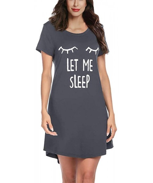 Nightgowns & Sleepshirts Summer Night Dress Pajamas Women Nightgown Sleepwear Soft Sleep Dress Bamboo Nightwear Short Sleeve ...
