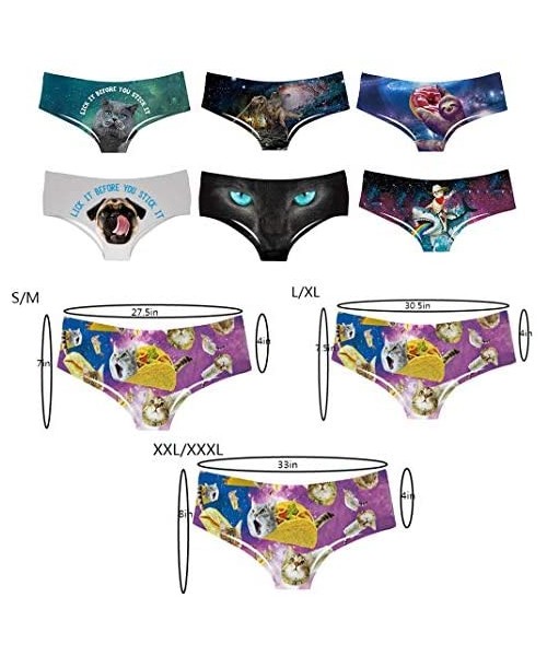 Sets Women's Panties Underwear Shorts 3D Printed Sexy Animal Pattern Sleep and Casual Stretch Super XXX-Large Size Multi-Pack...