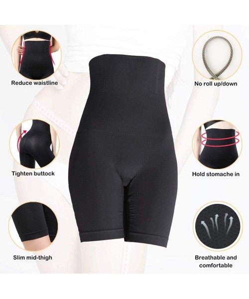 Shapewear Women Body Shapewear Tummy Control Shaper High Waist Thigh Slimmer- Small to Plus-Size - Black - CC18AO2IQDO