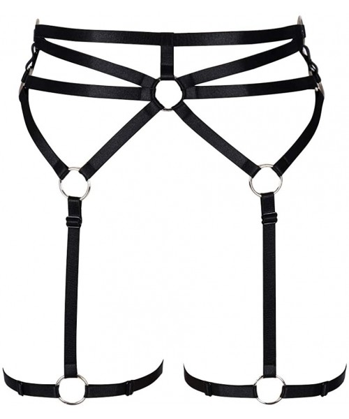 Garters & Garter Belts Women's Body Harness Punk Garter Leg Belt Lingerie Thigh Stockings Gothic Carnival Accessories - Black...