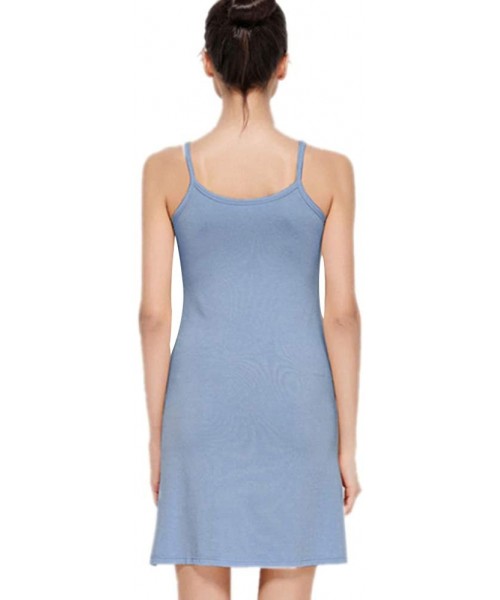 Nightgowns & Sleepshirts Women Cotton Sleepshirt Chemise Strap Sleeveless Long Nightgown Soft Full Slip Sleep Dress - Short S...