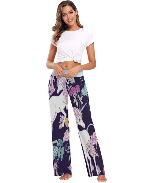 Bottoms Women's Fashion Yoga Pants Palazzo Casual Print Wide Leg Lounge Pants Comfy Casual Drawstring Long Pajama Pants - Flo...