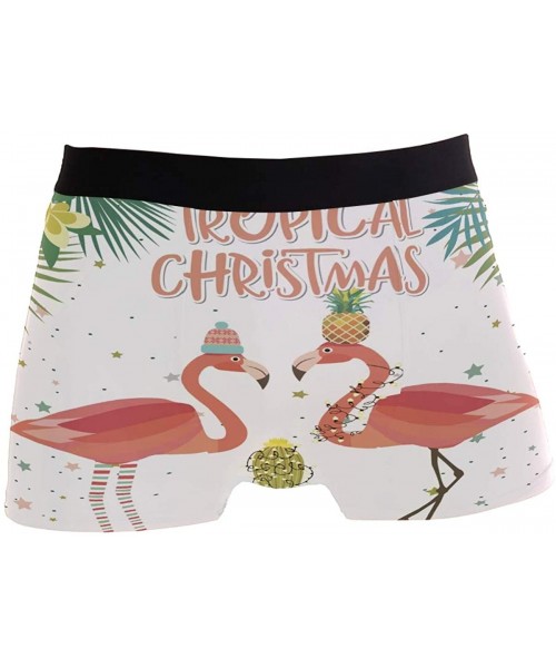 Briefs Cartoon Funny Animal Men's Underwear Boxer Briefs Breathable - Flamingos - C518A0227Z3